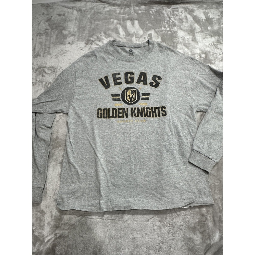 Las Vegas Golden Knights NHL Men's Long Sleeve Shirt Tee Gray Size X-Large